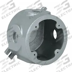 HUBBELL KILLARK Electrical Box: Aluminum, Round, 1 Gangs, 3/4 in Hub Size, 45 cu in Capacity, Gray (MPN VLJDX-2). Key specifications — Color: Gray; Brand: HUBBELL KILLARK.
