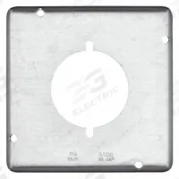 RACO Electrical Box Cover: 2 Gangs, Open, For Square Box Shape, Galvanized Steel, 9/16 in Overall Dp (MPN 878). Key specifications — Brand: RACO; For Box Shape: Square; Material: Galvanized Steel; Cover Design: Open.
