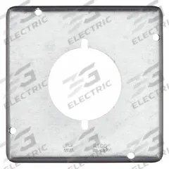 RACO Electrical Box Cover: 2 Gangs, Open, For Square Box Shape, Galvanized Steel, 9/16 in Overall Dp (MPN 878). Key specifications — Brand: RACO; For Box Shape: Square; Material: Galvanized Steel; Cover Design: Open.
