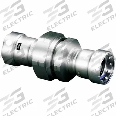 VIEGA MEGAPRESS Crimp Union Fitting: 1 1/4 in Pipe x 1 1/4 in Pipe Size, Press-fit x Press-fit - Stainless Steel Press Fittings