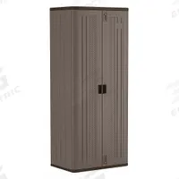SUNCAST Storage Cabinet: 30 in x 20 1/4 in x 72 in, Recessed Pull Handle & Padlock Hasp, Frame (MPN BMC7200). Key specifications — Cabinet Color: Platinum/Slate; Base Type: Frame; Assembled: Unassembled; Mobility: Stationary; Adjustable Shelves: (3) Adjustable; Cabinet Material: Resin; Brand: SUNCAST; Cabinet Style: Shelves.