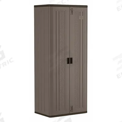 SUNCAST Storage Cabinet: 30 in x 20 1/4 in x 72 in, Recessed Pull Handle & Padlock Hasp - Commercial Shelf Cabinets