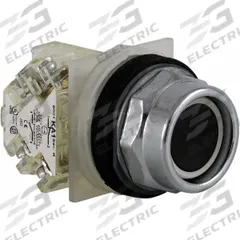 SCHNEIDER Extended Push Button Operator: Non-Illuminated, Extended Profile, Metallic, 30 mm, SPDT (MPN 9001KR2BH13). Key specifications — Brand: SCHNEIDER; Action: Momentary; Series: 9001K; Push Button Material Type: Metallic.