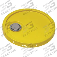 APPROVED VENDOR Pail Lid: Gasketed/Snap-On/Spout/Tear Tab, 12 1/4 in Overall Dia, Yellow, Plastic (MPN ROP210CVR0F-TT-Y). Key specifications — attr1265148: 1H2/Y1.5/30; attr1188872: APPROVED VENDOR; attr1265149: Not Rated; attr1188855: 49EN70; attr1188854: Plastic; attr1188856: ROP2150Y-M.