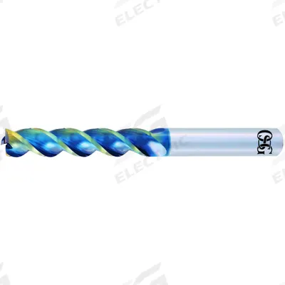 OSG A BRAND Square End Mill: Carbide, DLC Coated, 3 Flute, 3/8" Mill Dia - Carbide Square End Mills for Aluminum