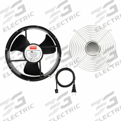 Dayton Axial Fan: 10 in Dia, 3 1/2 in Dp, IP20, Aluminum, 120V AC - Standard Round Axial Fan Kits