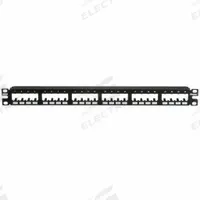 Patch Panel: 1 Rack Units, 24 Ports, Flat, Adhesive Label/Front Numbered, Unshielded, Rear Access (MPN CPP24FMWBLY). Key specifications — Brand: PANDUIT; Compatible Adapter Type: Panduit Mini-Com Modules; Material: Steel; _Access Type: Rear Access; _Port Labeling: Front Numbered; _Series: Mini-Com; _Shielded: Unshielded.