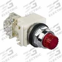 SCHNEIDER Illuminated Push Button: Illuminated, Extended Profile, Metallic, 30 mm, SPDT (MPN 9001K2L35LRRH13). Key specifications — Brand: SCHNEIDER; Action: Momentary; Series: 9001K; Push Button Material Type: Metallic.