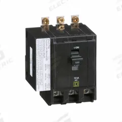 SQUARE D Miniature Circuit Breaker: 100 A, 120/240V AC, Three Phase, 10kA at 120/240V AC, 3 Poles (MPN QOB31001021). Key specifications — Phase: Three; Amps: 100 A; AC Voltage Rating: 120/240V AC; Max. AIR Rating: 10kA at 120/240V AC; For Use With: Square D NQOD Panelboards; Brand: SQUARE D.