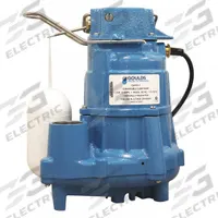 GOULDS Submersible Sump Pump: 1/2 hp, 115V AC, 71 gpm Flow Rate @ 10' of Head, 1 1/2 in FNPT, 8 A (MPN GSP0511). Key specifications — Rated Voltage: 115V AC; Brand: GOULDS; Switch: Integral Vertical Float.
