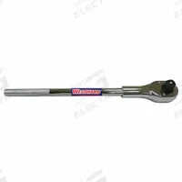 WESTWARD Hand Ratchet: Pear, Reversible, 19 3/4 in Overall Lg, Chrome, 15° Min Arc Swing (MPN 45J214). Key specifications — attr1205598: Reversible; attr1205605: Quick-Release Included; attr1205626: Chrome; attr1205607: Pear; attr1205624: WESTWARD.