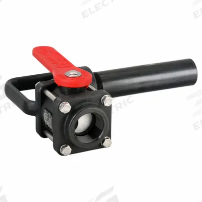 BANJO Manual Two-Way Ball Valve: 1 1/2 in, Polypropylene, Angle, FNPT x FNPT - Polypropylene Ball Valves
