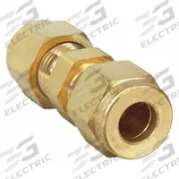 PARKER Compression Fitting Union: 3/8 in OD x 3/8 in OD Size, Compression x Compression, Brass (MPN 6-6 HBZ-B). Key specifications — attr1196838: CPI™; attr1196811: PARKER; attr1196829: CPI(TM).