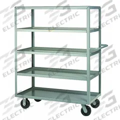 LITTLE GIANT Utility Cart: 3,600 lb, 48 in L x 30 in W Shelf, 5 Shelves, Gray, Flat (MPN 5ML-3048-6PH). Key specifications — Caster/Wheel Configuration: (2) Swivel; Brand: LITTLE GIANT; Caster Wheel/Tread Material: Phenolic.