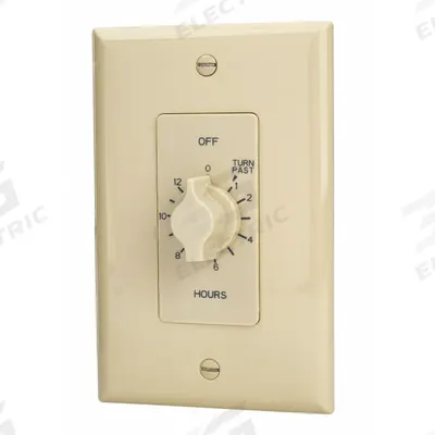 TORK Spring-Wound Timer: 12 hr Max, 30 min Min, SPDT, 125V AC, No Wall Plate Included - Spring-Wound Mechanical Timers without Wall Plates