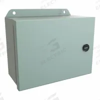 HAMMOND Electrical Enclosure: Steel, 6 in x 8 in x 4 in, NEMA 12/13/3R/4, w/Panel, Solid Cover (MPN EJ683). Key specifications — Closure Method: Latches; Brand: HAMMOND; Knockouts: Not Included.