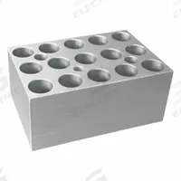 BENCHMARK SCIENTIFIC Dry Bath Block: Aluminum, 1 7/8 in Overall Wd, 2 3/4 in Overall Lg, 15 Wells (MPN BSH100-1520). Key specifications — Product Type: Dry Bath Block; Material: Aluminum; Volume Capacity: 1.5 mL; Brand: BENCHMARK SCIENTIFIC.