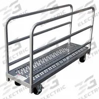 DAYTON Panel Truck: 1,500 lb, Gray/Red, 54 in L x 16 in W x 35 in H Deck, 8 3/4 in Deck Ht, 2 Rails (MPN 30F041). Key specifications — Color: Red; Caster/Wheel Configuration: (2) Rigid; Brand: DAYTON.