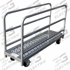DAYTON Panel Truck: 1,500 lb, Gray/Red, 54 in L x 16 in W x 35 in H Deck, 8 3/4 in Deck Ht, 2 Rails (MPN 30F041). Key specifications — Color: Red; Caster/Wheel Configuration: (2) Rigid; Brand: DAYTON.