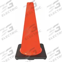 Traffic Cone: MUTCD/NCHRP-350, 18 in Cone Ht, Orange, Non-Reflective, PVC, Blank (MPN 6FHA9). Key specifications — Base Color: Black; Brand: APPROVED VENDOR; Cone Material: PVC; Legend: Blank.