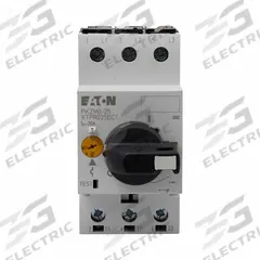 EATON Manual Motor Protector: Non-Reversing, 3 Poles, 32 A, Thermal Protection, Selector Switch (MPN XTPR032DC1). Key specifications — Maximum Voltage Rating: 600V AC; Brand: EATON; Thermal Units Required: None (Starter Includes Integrated Thermal Units); Frame Size (Width): 55mm (D Frame).