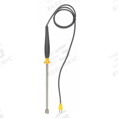 FLUKE Surface Temperature Probe: -196°F to 1,112°F /-127°C to 600°C, ±4.4°C @ 0 to 127°C, Type K (MPN 80PK-27). Key specifications — Brand: FLUKE; Accuracy: ±4.4 °C @ 0 to 127 °C; Handle Type: Straight.