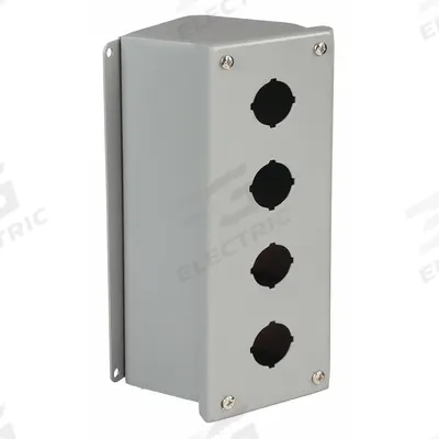 WIEGMANN Push Button Enclosure: 30mm, 4 Holes, Carbon Steel - Enclosures for 30mm Operators