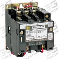 SQUARE D NEMA Magnetic Contactor: Non-Reversing, 3 Poles, NEMA Size 4, 135 A, 480V AC (MPN 8502SFO2V06). Key specifications — Brand: SQUARE D.