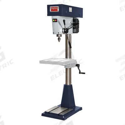Dayton Floor Drill Press: Belt Drive, Fixed Speed, 140 RPM – 2,600 RPM - Floor Stand Drill Presses with Manual Downfeed