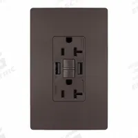 USB Receptacle: Duplex, 5-20R, 2 USB Ports, USB Type A, Brown, 125V AC, 20 A, GFCI (MPN 2097TRUSBAA). Key specifications — Brand: LEGRAND.