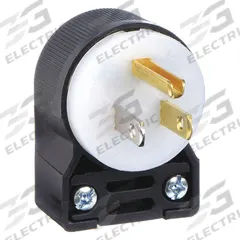 HUBBELL Straight Blade Plug: 5-15P, 125V AC, 15 A, 2 Pole, 3 Blade, Black/White (MPN HBL5266CA)