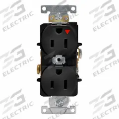 LEVITON Isolated Ground Duplex Receptacle Outlet: Duplex, 5-15, Black, 125V AC, 15 A (MPN 5262-IGE)