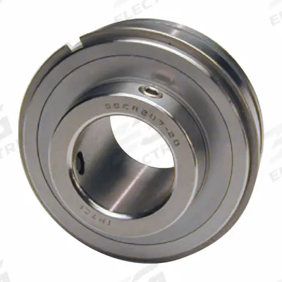 IPTCI BEARINGS Set Screw Ball Bearing Inserts: SSER 206-19, 1 3/16 in Bore, 2 7/16 in OD - Food-Grade Cylindrical Insert Bearings