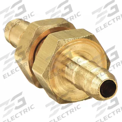 PARKER Barbed Fitting Union: 3/8 in ID x 3/8 in ID Size, Barbed x Barbed, Brass - Nickel-Plated Brass Barbed Tube Fittings
