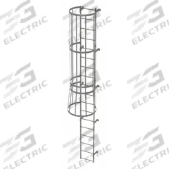 TRI-ARC Fixed Ladder with Safety Cage: 17 ft Overall Ht, 18 in Overall Wd, Steel, 18 Rungs (MPN WLFC1118). Key specifications — Brand: TRI-ARC; Assembly: Unassembled; Number of Sections: 2.