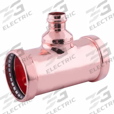 APPROVED VENDOR Crimp Tee Fitting: Tee, 2 1/2 in CTS x 2 1/2 in CTS x 3/4 in CTS size - Plumbing Copper & Bronze Press Tube Fittings