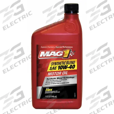 MAG 1 Engine Oil: Synthetic Blend, Biodegradable, 1 qt Size, Bottle, 10W-40 - Gasoline Engine Oil