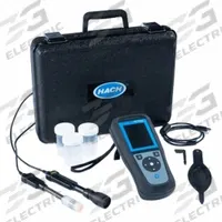 HACH Water Quality Multiparameter (MPN LEV015.53.22001). Key specifications — Test Parameters: Total Dissolved Solids; Manufacturer Part Number: LEV015.53.22001; Measurement Components Included: CDC40101 Conductivity Cell, 1 m Cables; Other Accessories Included: LEZ015.99A003A HQ Hand Strap and Kickstand; Reagents and Solutions Included: 2771420 Singlet Single-Use Conductivity Standard Solution, 1413 µS/cm, KCl, 20 mL.