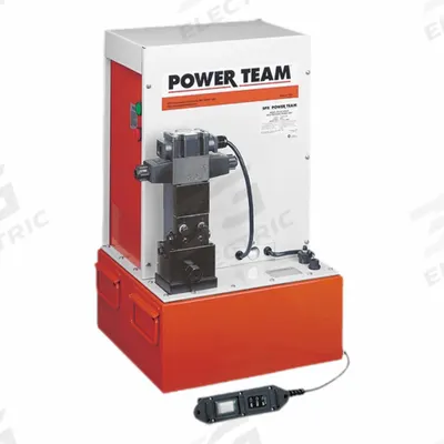 POWER TEAM Electric Hydraulic Pump Units: 10,000 psi Max. Op Pressure - Corded High-Power Stationary Electric Hydraulic Pump Units