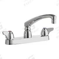 CHICAGO FAUCETS Low Arc Kitchen Faucet: 1100, Cast Brass, Widespread, Deck, 2 Mounting Holes, Lever (MPN 1100-ABCP). Key specifications — Series: 1100; Brand: CHICAGO FAUCETS.