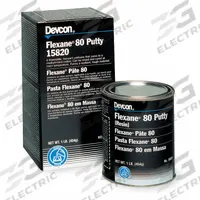 DEVCON Putty: Flexane 80, Multipurpose Repair, 16 oz Container Size, Can, Black, Epoxy (MPN 15820). Key specifications — Series: Flexane 80; Base Material: Epoxy; Color: Black; Brand: DEVCON.