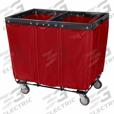 ROYAL BASKET TRUCKS Basket Truck: 14.9 cu ft, 42 lb, 36 in L x 26 in W x 33 1/2 in H, Red - Split Compartment Basket Trucks with Mildew-Resistant Vinyl Liner
