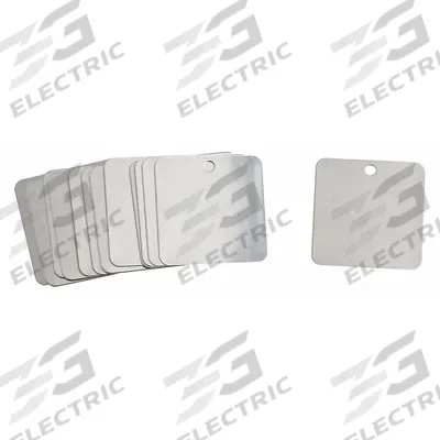 BRADY Blank Tags: Stainless Steel, Silver, 0.024 in Thick, Square, 2 in x 2 in - General Purpose Blank Valve Tags