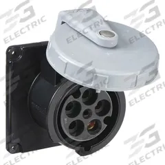HUBBELL Pin and Sleeve Receptacle: Black, 347/600V AC, Three Phase, 100 A, 4 Pole, 5 Wire (MPN HBL5100R5W). Key specifications — Brand: HUBBELL.