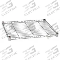APPROVED VENDOR Wire Shelf: 36 in x 18 in, 1 Shelves, Split Sleeve, 800 lb Load Capacity, Dry, Steel (MPN 5GRU7). Key specifications — Recommended Environment: Dry; Material: Steel; Brand: APPROVED VENDOR; Color: Silver; Finish: Chrome.