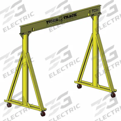 HARRINGTON Portable Gantry Crane: Fixed Span, Fixed Ht, 4,000 lb Load Capacity, Steel - Fixed-Span Gantry Cranes