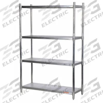 VESTIL Metal Shelving: 72 in x 48 in x 18 in, Solid Shelf, 600 lb Load Capacity per Shelf - Stainless Steel Open Metal Shelving