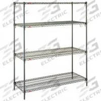 METRO Wire Shelving, Shelf, Metal, Adjustable Shelving: Starter, 48 in x 24 in, 63 in Overall Ht (MPN A556K3). Key specifications — attr14139: Wet; attr15466: Green; attr14146: Epoxy Coated; attr5334: Stainless Steel; attr38284: METRO.