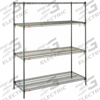 METRO Wire Shelving, Shelf, Metal, Adjustable Shelving: Starter, 48 in x 24 in - Quick-Adjust Antimicrobial Stationary Wire Shelving for Wet & Dry Use