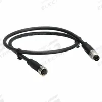 Cordset: M8 Female Straight X M8 Male Straight, 3 Pins, Black, PUR, 3 m Cable Lg (MPN 21348081388030). Key specifications — Cable Jacket Color: Black; End 1 Mounting Orientation: Straight; End 1 Gender: Female; End 1 Connection Type: M8; Cable Jacket Material: PUR; Brand: HARTING; IP Rating: IP67; End 2 Connection Type: M8.